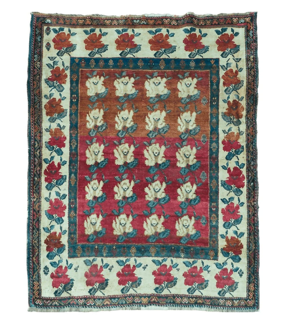 4' X 5' Semi Antique Handmade Fine Turkish Flowers Bouquet Wool Rug Nice - Jewel Rugs
