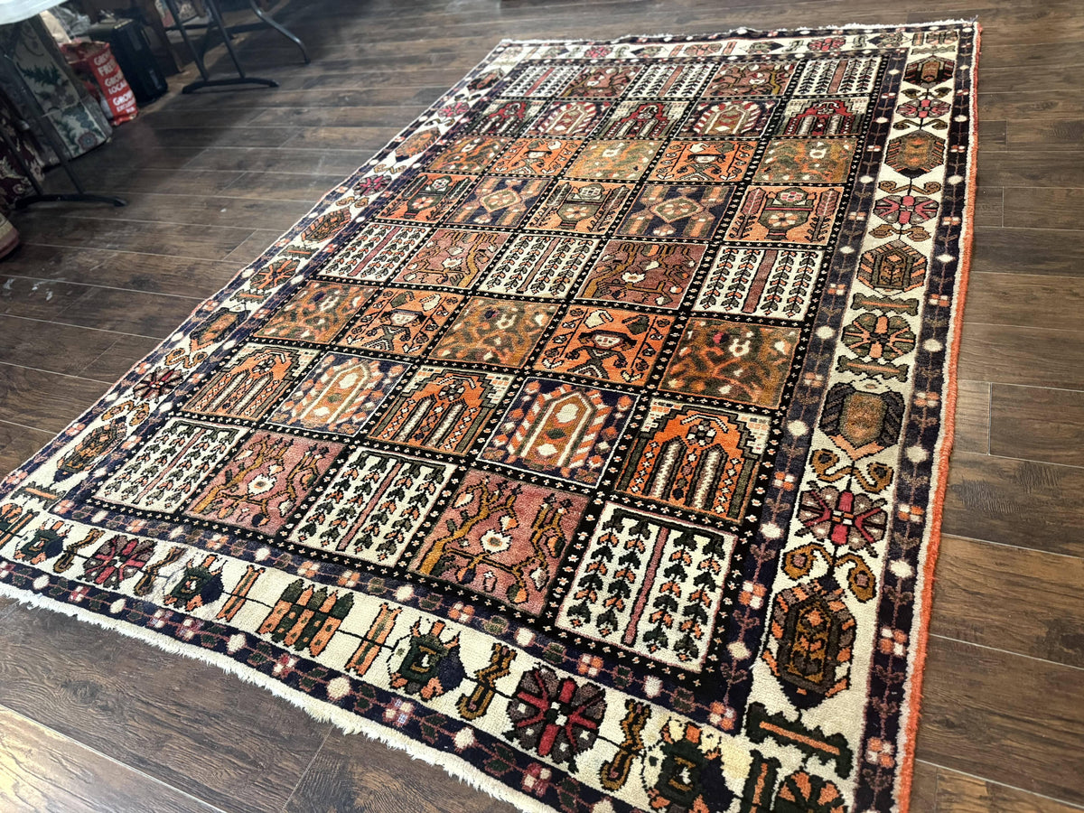 Persian Bakhtiari Tribal Rug 7x10, Panel Design, Semi Antique - Jewel Rugs, view 3