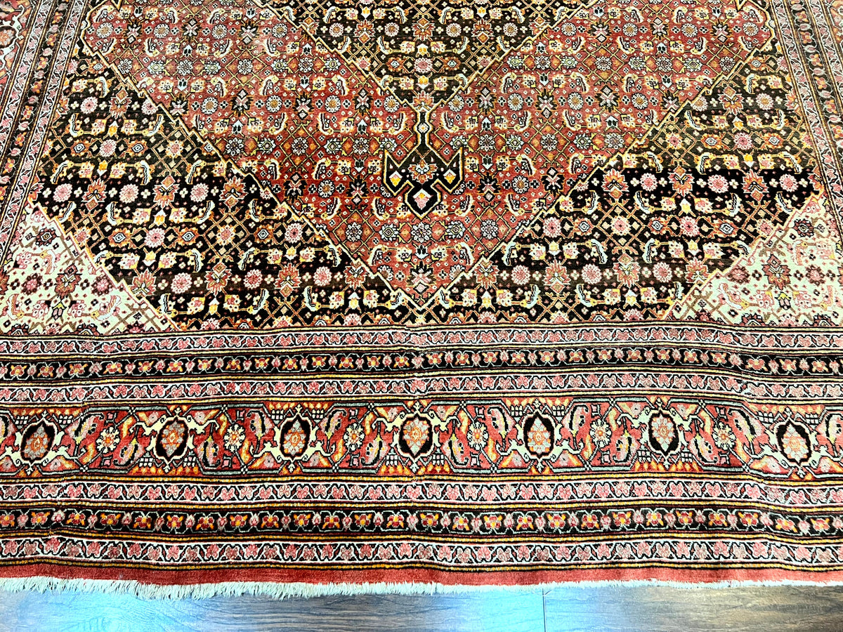 Rare Antique Persian Tabriz Rug 9x12, Red, Handmade, Wool - Jewel Rugs, view 6