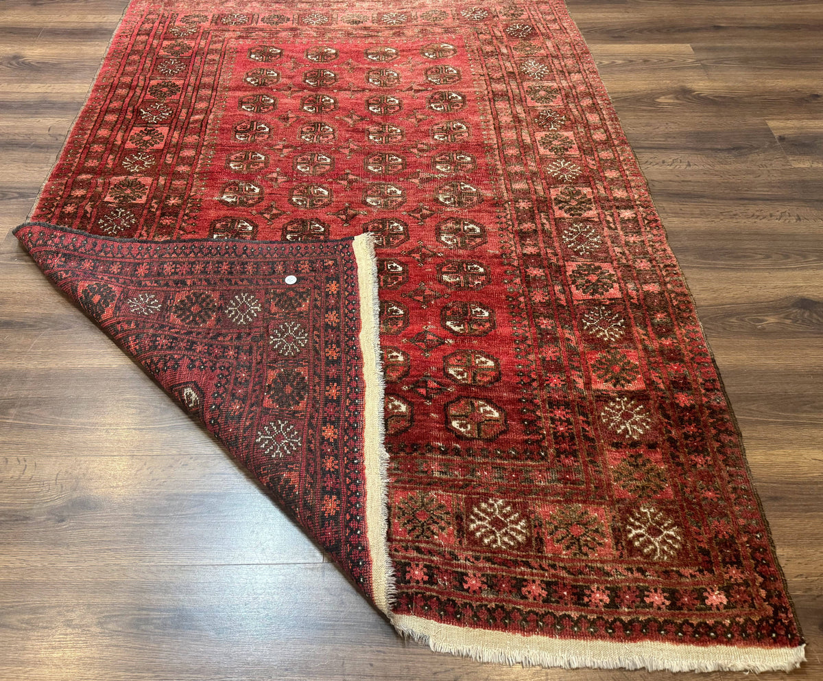Antique Persian Turkoman Rug 5x6, Red - Jewel Rugs, view 12