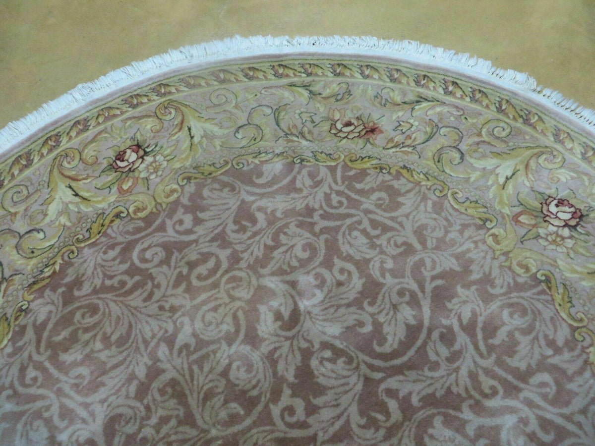 6' X 6' Round Handmade Fine Chinese Floral Oriental Silk Wool Rug Carpet Nice - Jewel Rugs, view 10