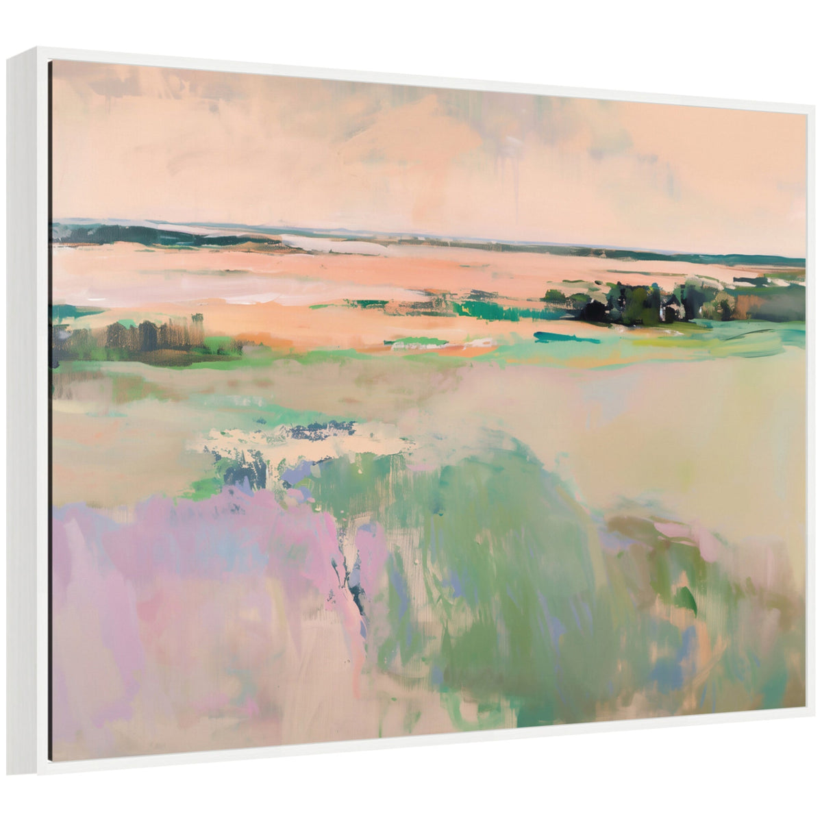 Sylvie Pastel Horizon III Framed Canvas by Amy Lighthall