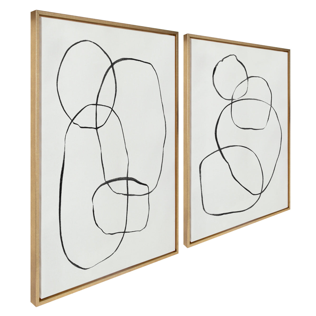 Sylvie Going in Circles Framed Textured Canvas Set by Teju Reval