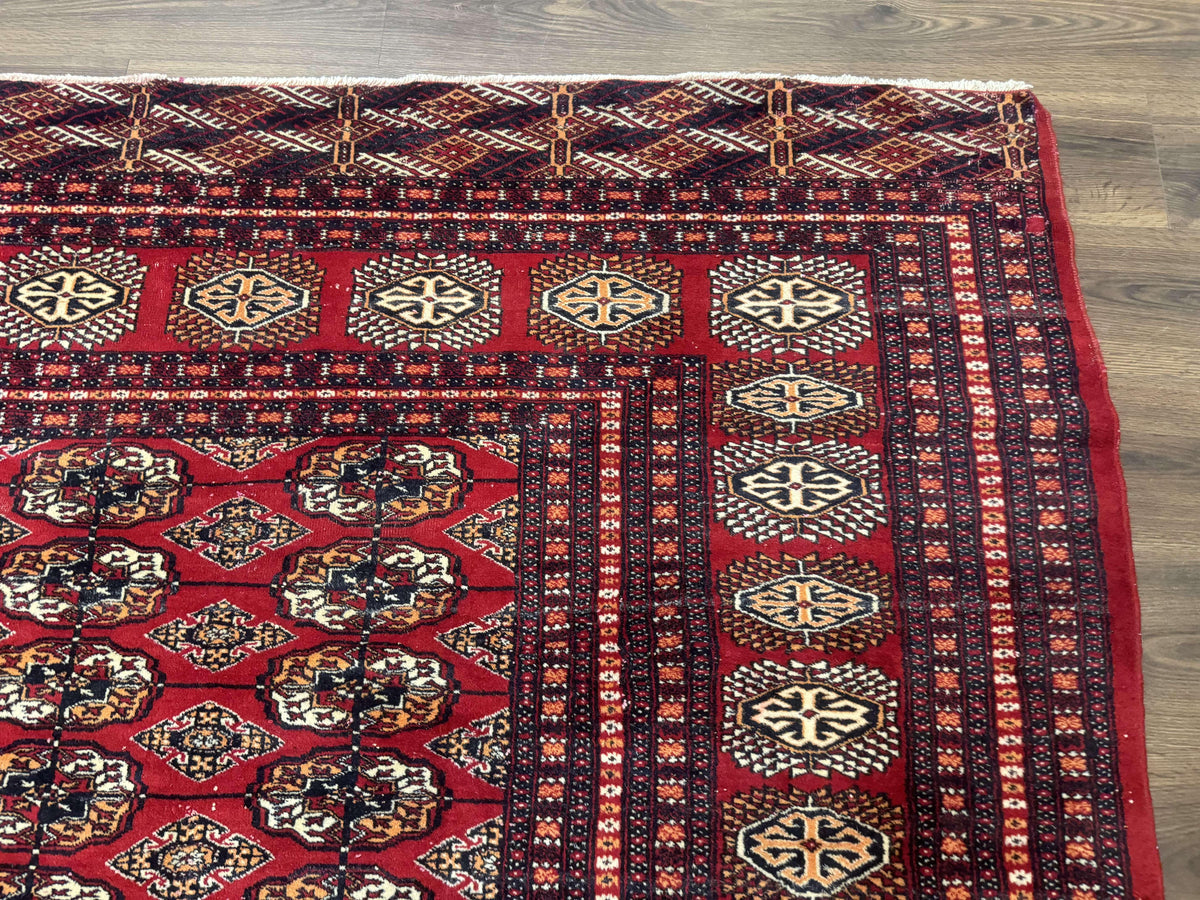 Bokhara Rug 9x12, Red Turkoman Rug, Pakistani Rug, Tribal Carpet, Wool Rug, Red Rug - Jewel Rugs, view 7
