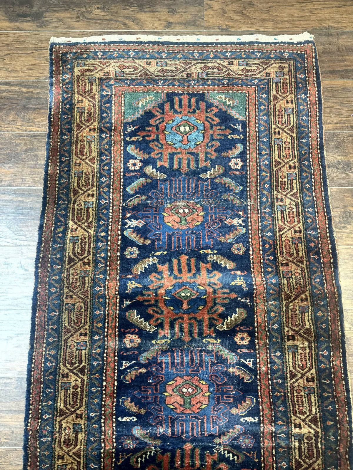 Antique Persian Sarab Runner 3x17, Blue Persian Runner Rug, Long Handmade Wool Carpet for Hallway, Rare, Tribal - Jewel Rugs, view 9