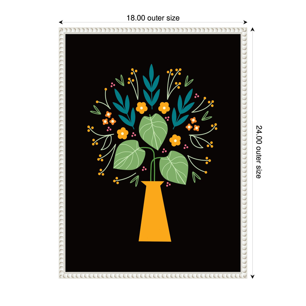 Sylvie Floral Yellow Vase Framed Canvas by Amber Leaders