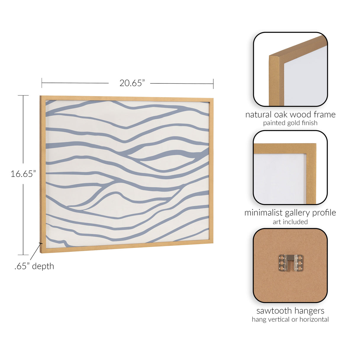 Gallery Simple Elegant Coastal Waves Print by The Creative Bunch Studio