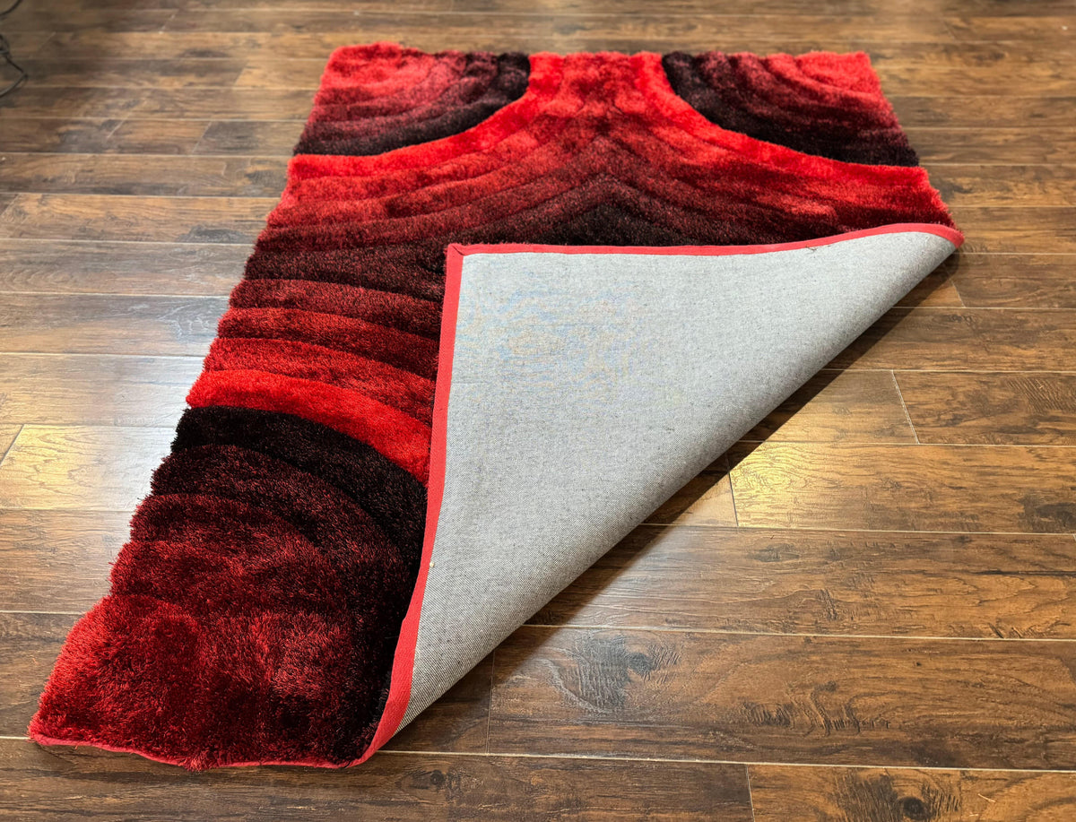 Red and Black Shag Rug 5x7, Pair A - Jewel Rugs, view 11