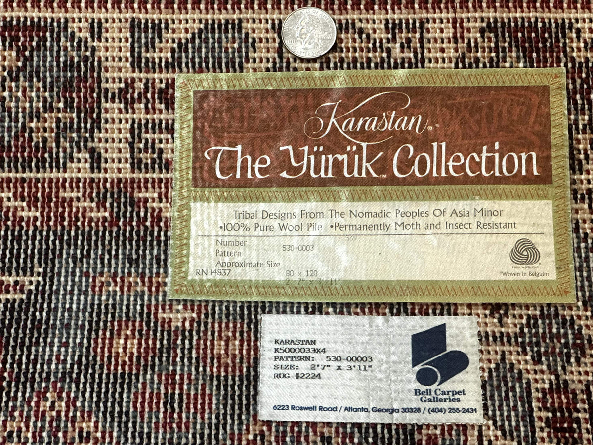 Small Karastan Rug 3x4, Yuruk Collection, Wool, Tribal, Geometric, Navy Blue - Jewel Rugs, view 10
