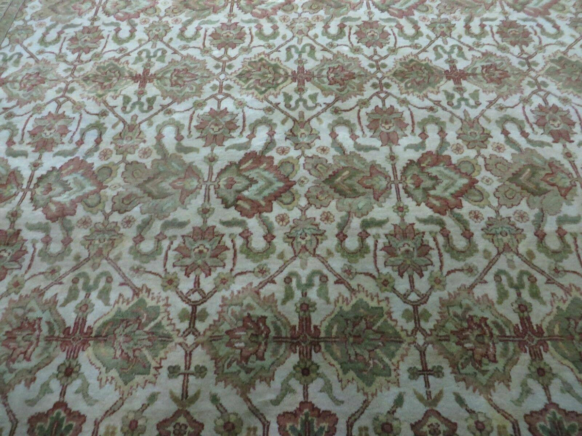 8' 5" X 12' Handmade India Agra Floral Oriental Wool Rug Tea Washed Carpet Nice - Jewel Rugs, view 11