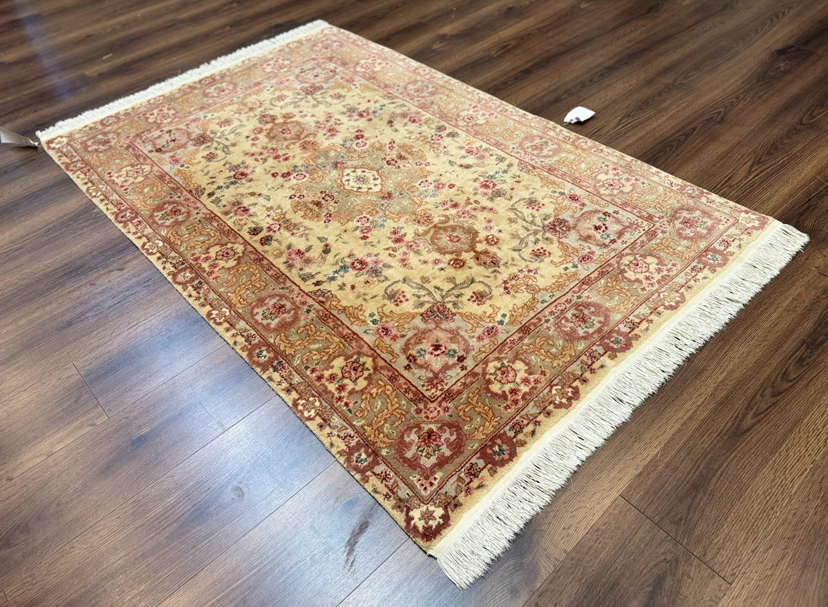 Sino Persian Rug 4x6, Wool and Silk Highlights, Fine 200 KPSI - Jewel Rugs, view 13