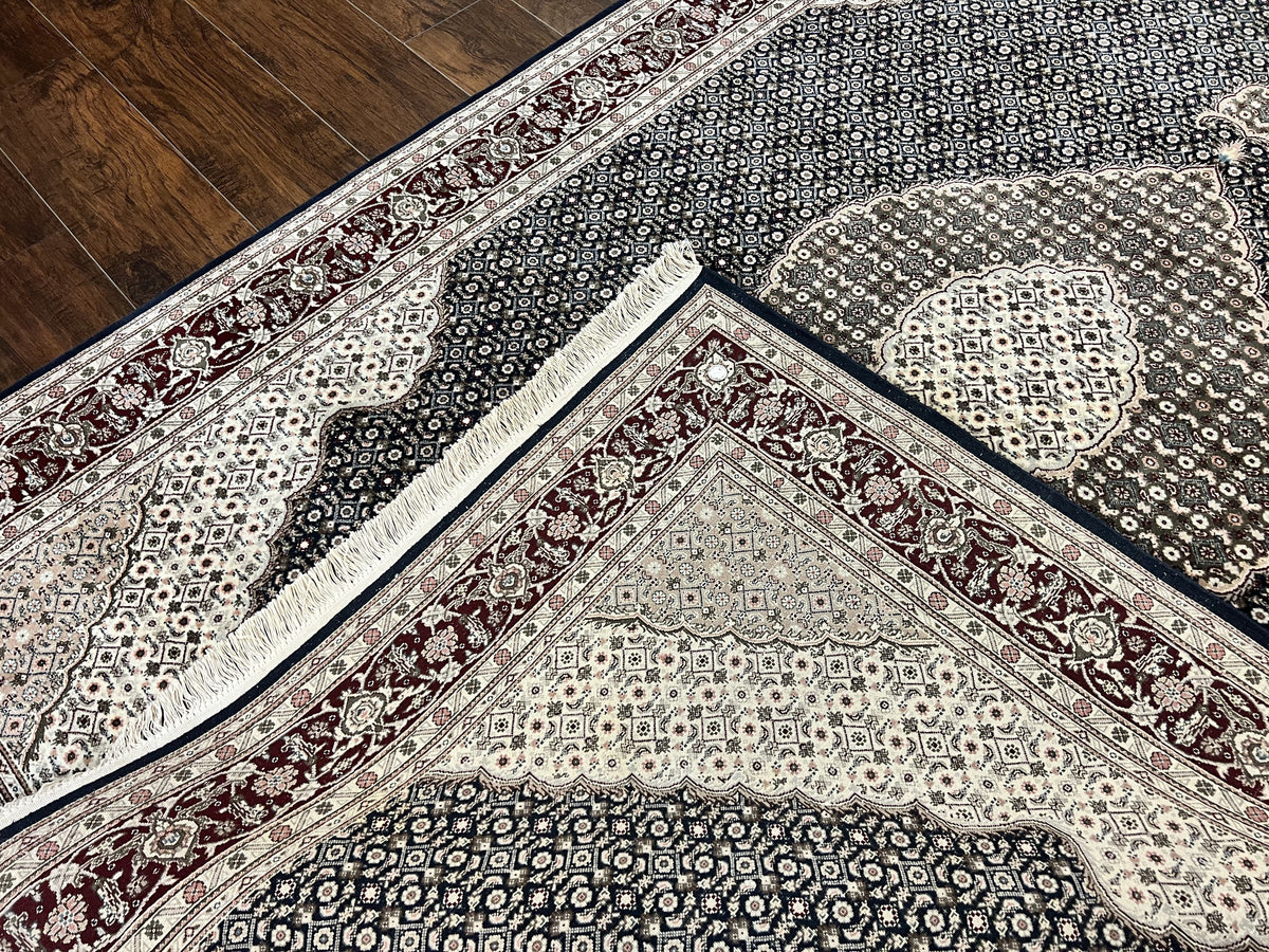 Sino Persian Rug 6x9, Herati Pattern, Vintage Handmade Hand Knotted Wool Oriental Carpet, Fine 6 x 9 Rug, Traditional Rug, Dark Blue Rug - Jewel Rugs, view 11