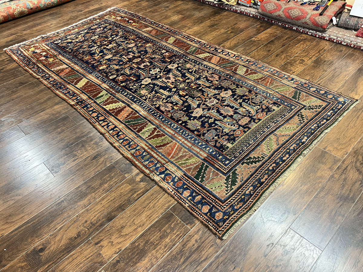 Caucasian Kalegy Rug 6x11, Wide Runner, Wool Hand Knotted Carpet, Navy Blue Tribal Rug, 1920s Antique Rug, 6 x 11 Oriental Carpet - Jewel Rugs, view 13