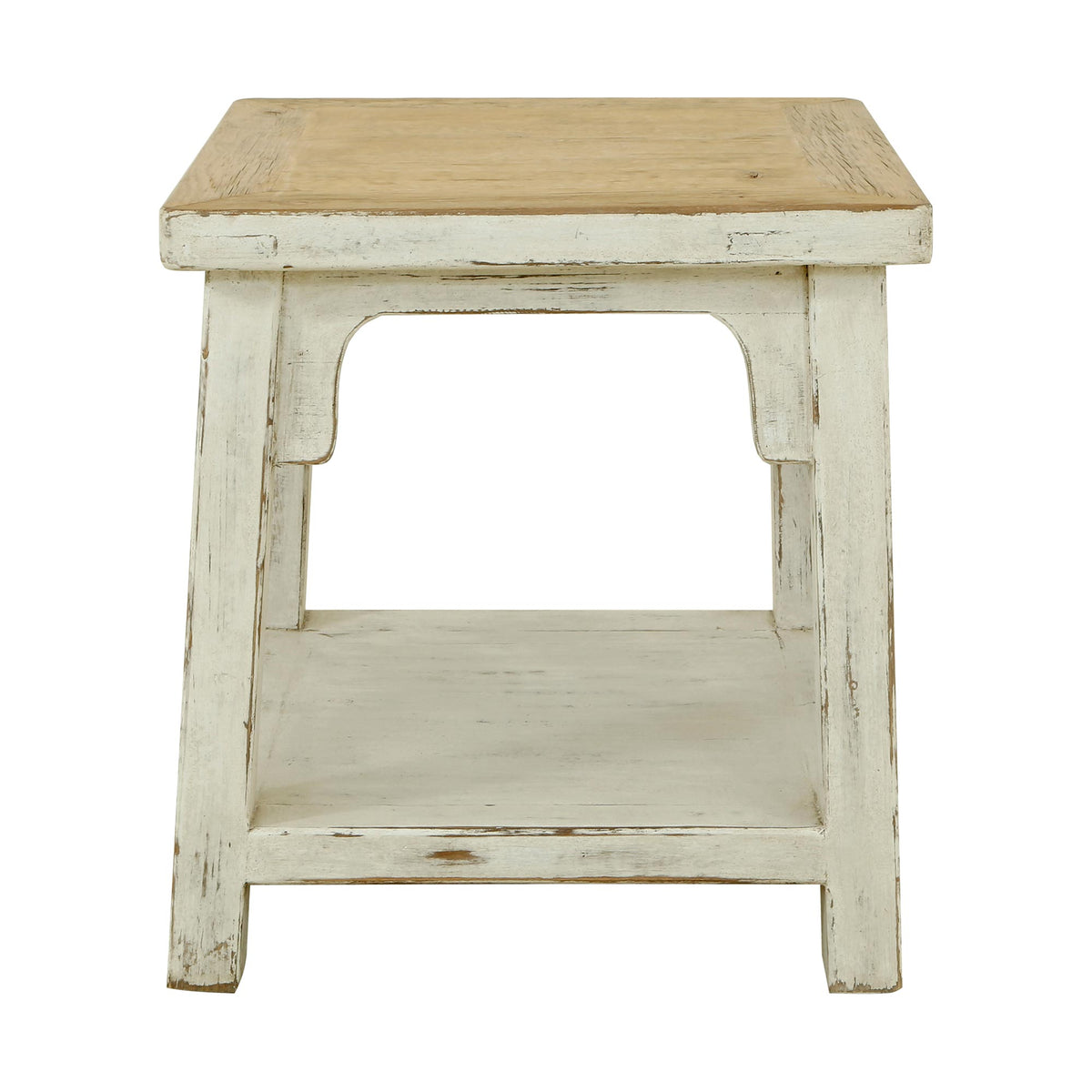 Amalfi Two Tones Side Table Antique Off White 22x22x24H