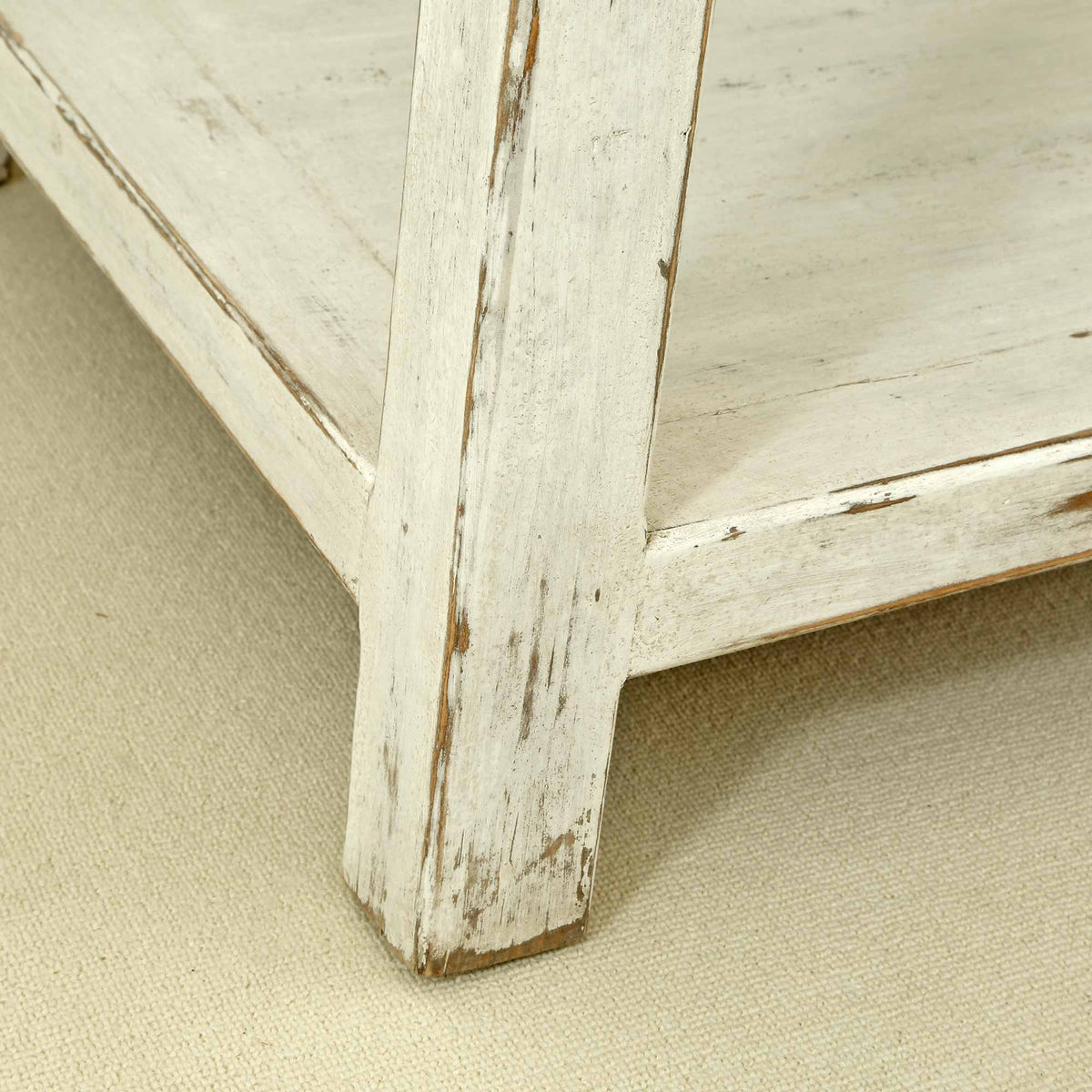 Amalfi Two Tones Side Table Antique Off White 22x22x24H