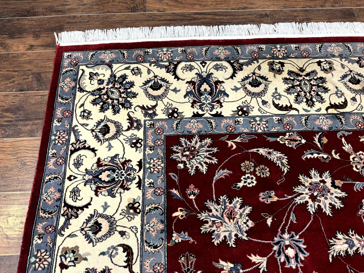 Pak Persian Rug 9x12, Maroon and Ivory, Wool Handmade Vintage - Jewel Rugs, view 7
