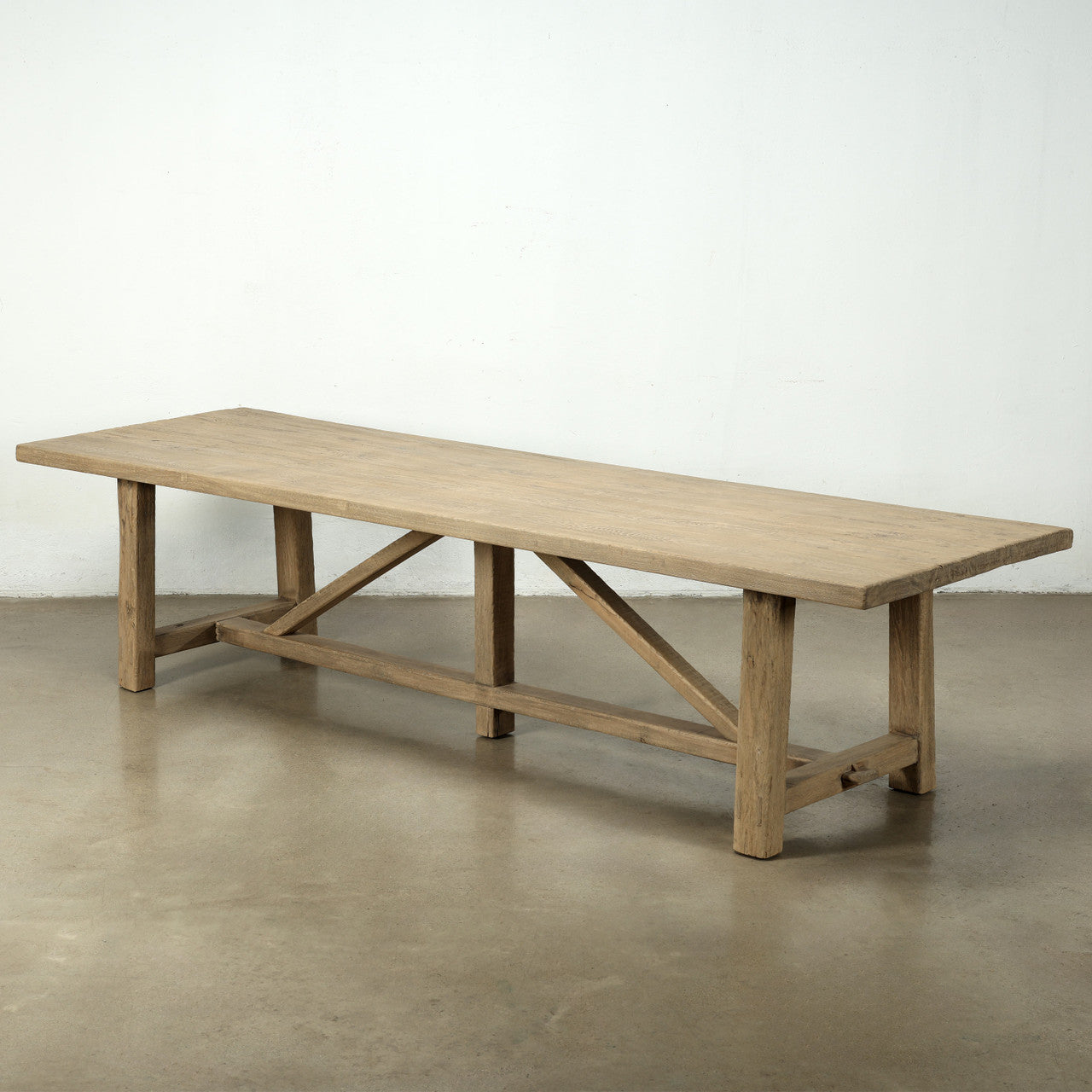 98" Long Capri Dining Table with Crossed Legs Weathered Natural Pinewood image