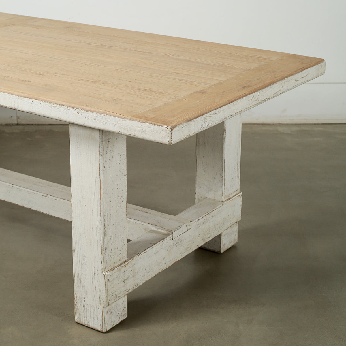 Amalfi Two Tones 9' Long Dining Table Antique off white