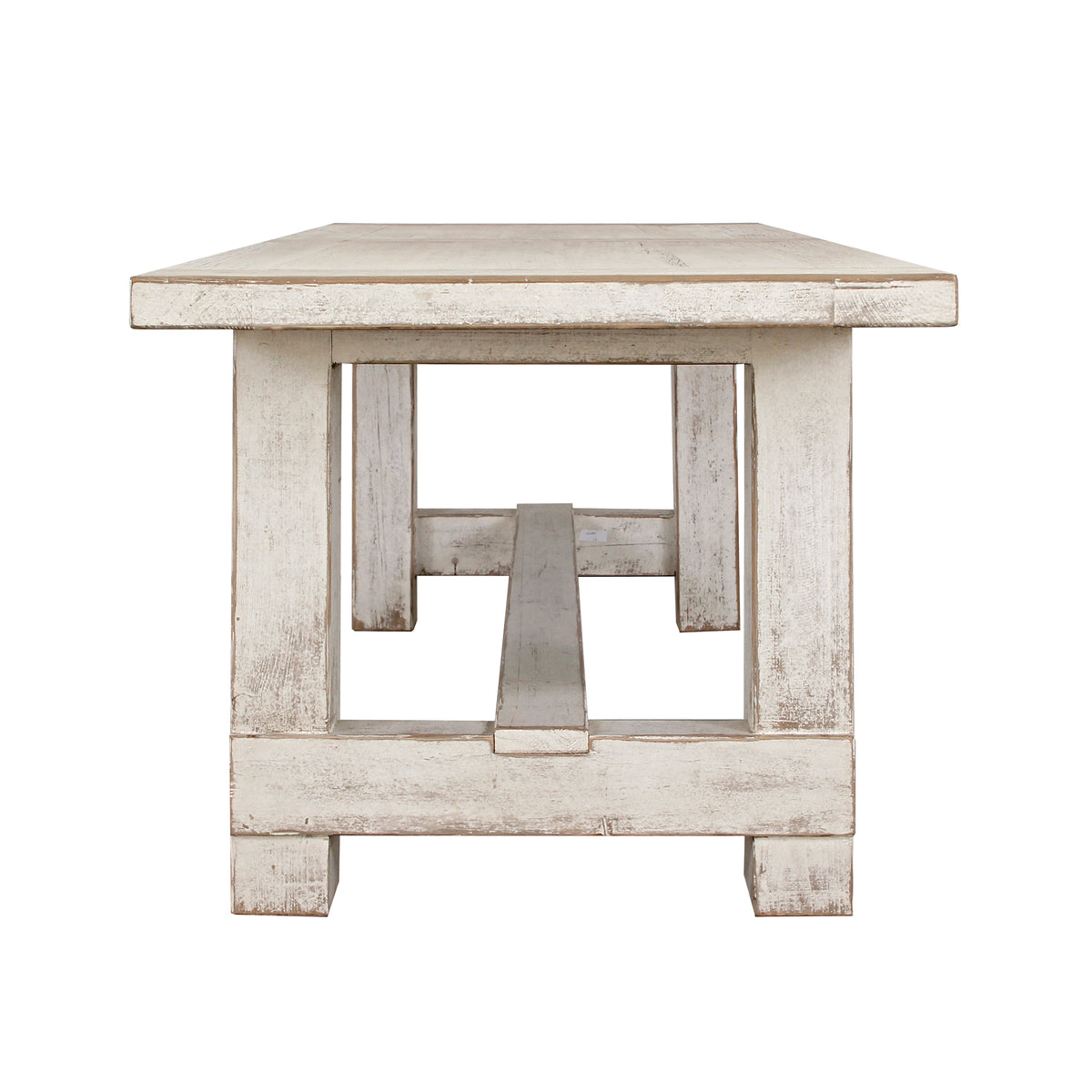 Amalfi Two Tones 7' Long Dining Table Antique off-white