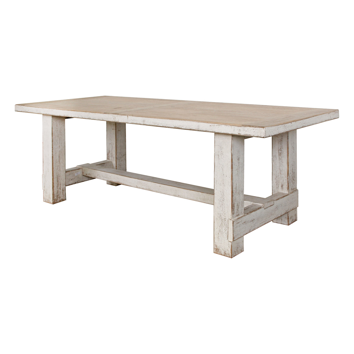 Amalfi Two Tones 7' Long Dining Table Antique off-white