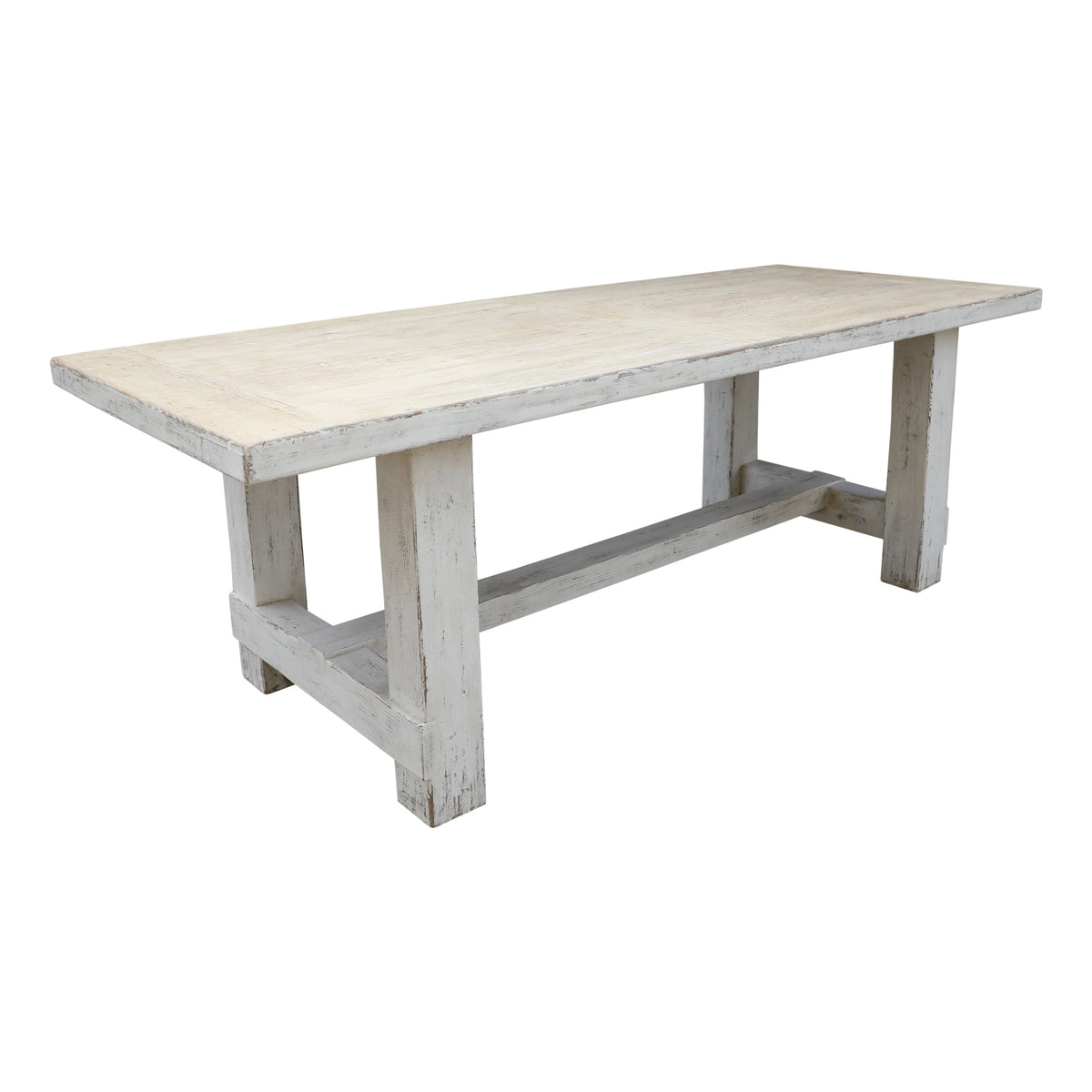 Amalfi Two Tones 7' Long Dining Table Antique off-white