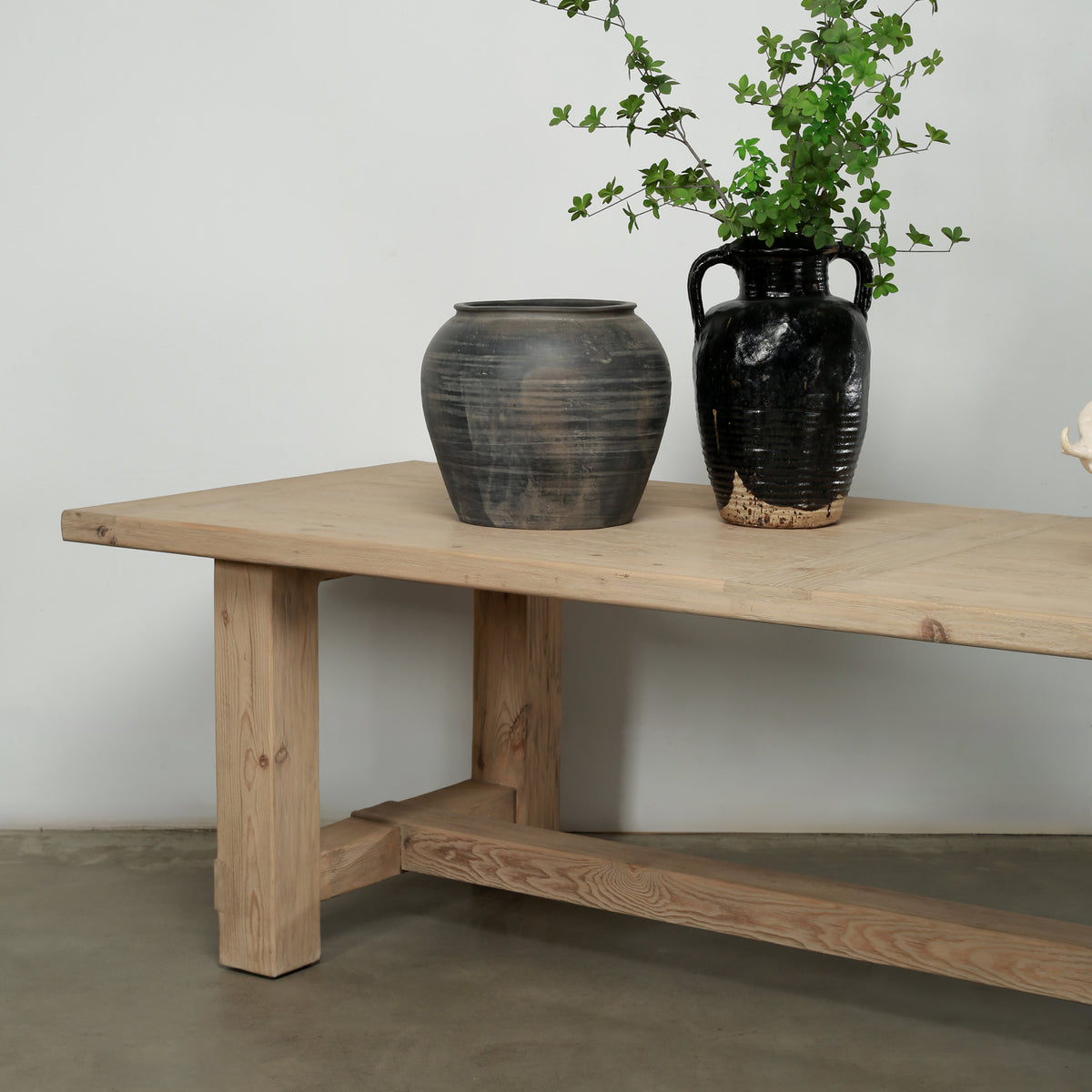 Amalfi 9' Long Dining Table Weathered Natural Pinewood 110x40x31H