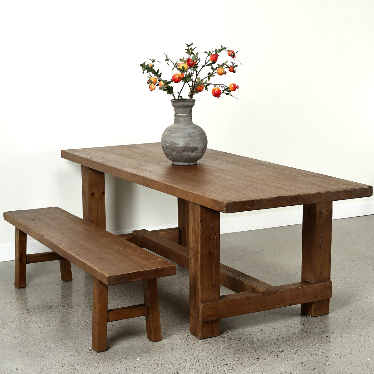 Amalfi 7' Long Dining Table with Dark Walnut Matte Finish