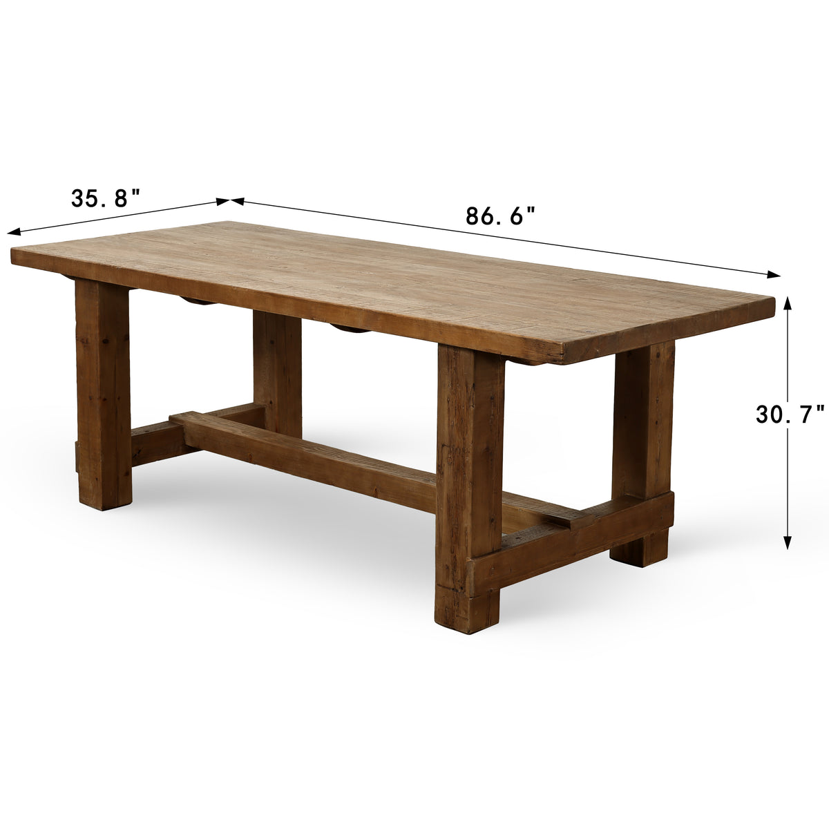 Amalfi 7' Long Dining Table with Dark Walnut Matte Finish