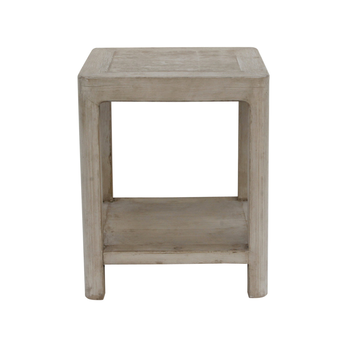 Ming side table with round leg Antique off white