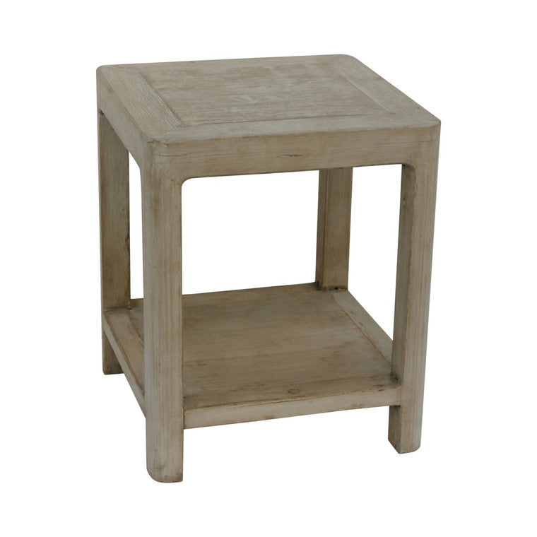 Ming side table with round leg Antique off white image 3