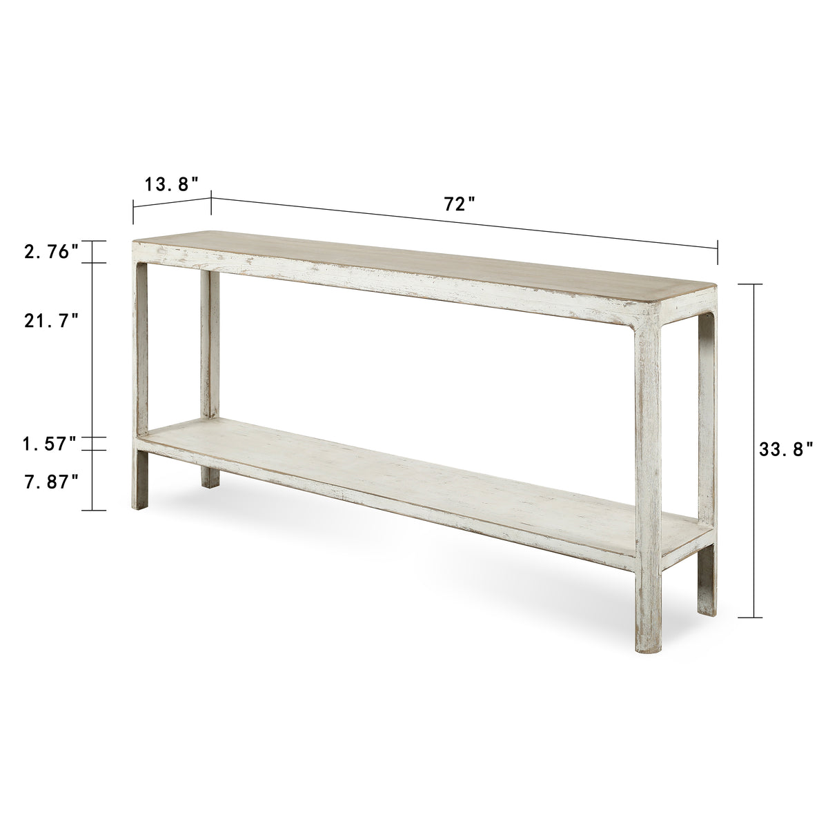 Peking Ming console table with round leg Antique off white Large