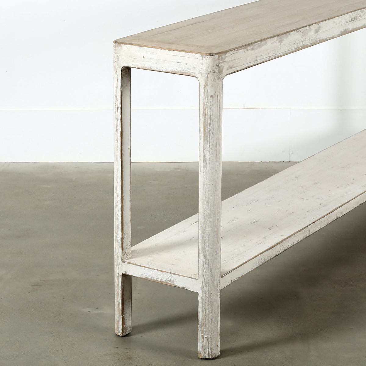 Peking Ming console table with round leg Antique off white Large