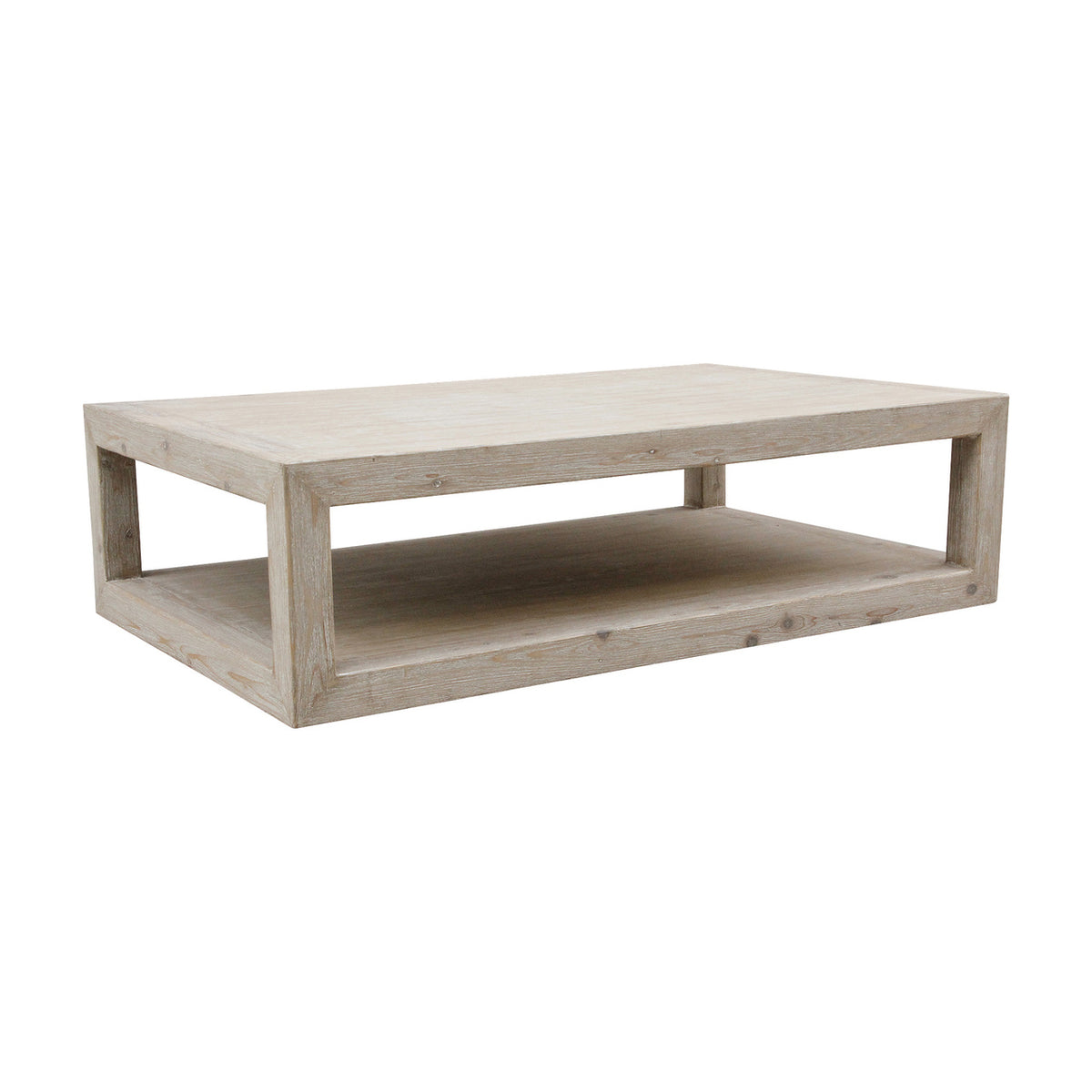 Peking Grand Framed Coffee Table Weathered White wash
