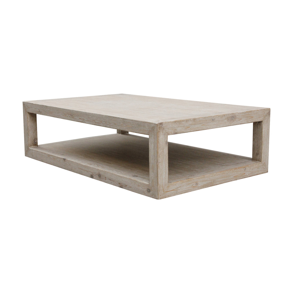 Peking Grand Framed Coffee Table Weathered White wash