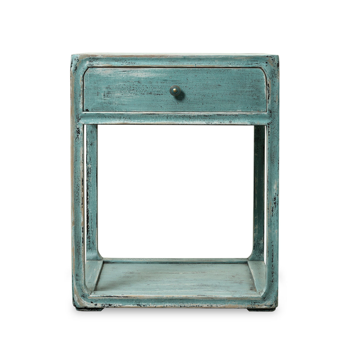 Peking Ming Side Table with One Drawer Weathered Soft Aqua (Pre-order only)