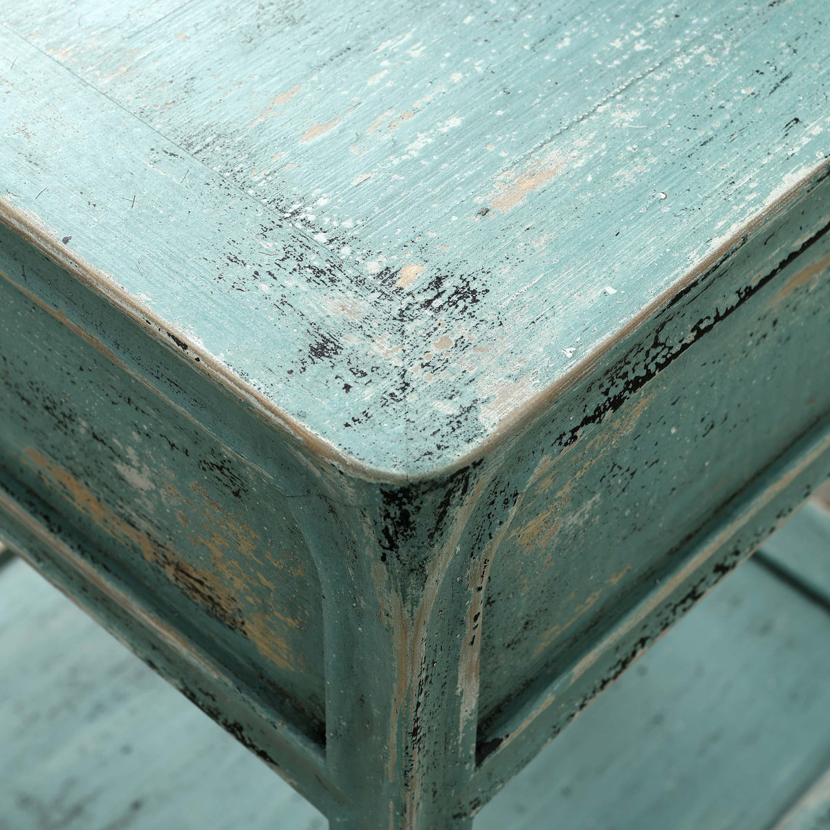 Peking Ming Side Table with One Drawer Weathered Soft Aqua (Pre-order only)