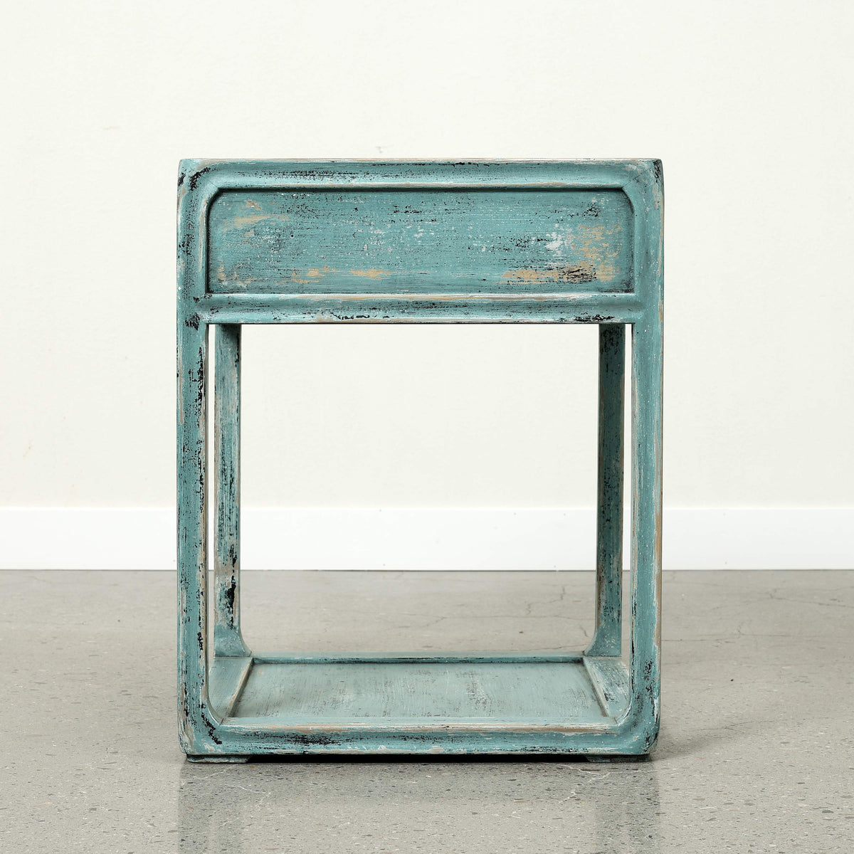 Peking Ming Side Table with One Drawer Weathered Soft Aqua (Pre-order only)