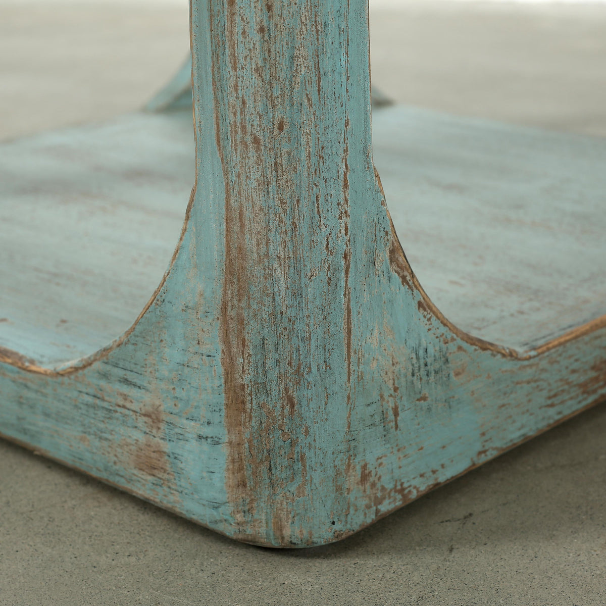 Ming Arch Side Table Weathered Soft Aqua