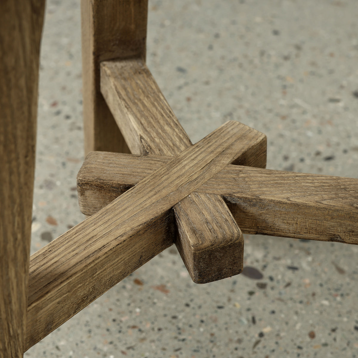 12 Inch Wide Solid Elm Round Stool Weathered Natural