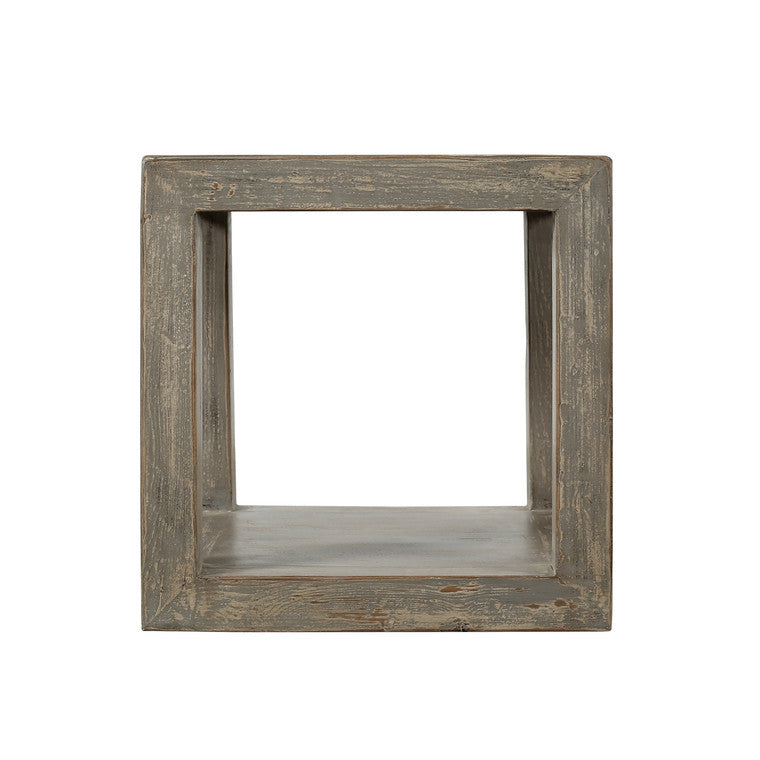 Peking Grand Framed Square Side Table Weathered Gray wash image 3