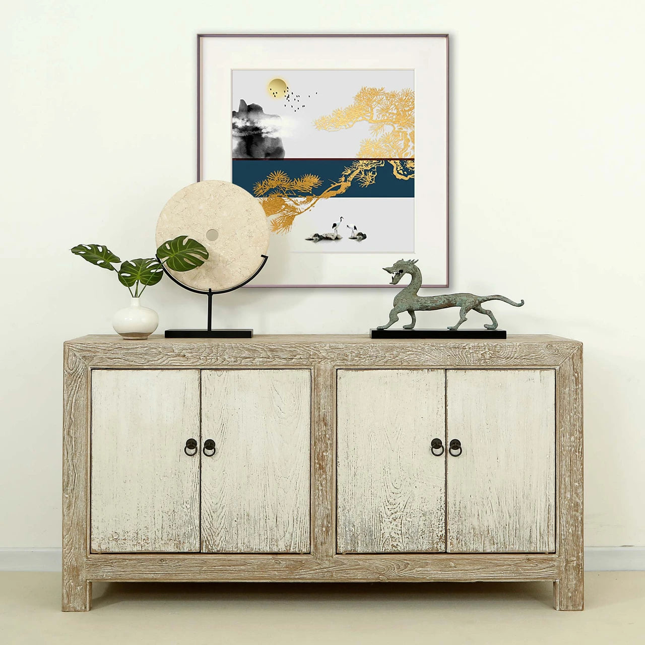 Two-Tone Buffet With Four Doors | Distressed Finish