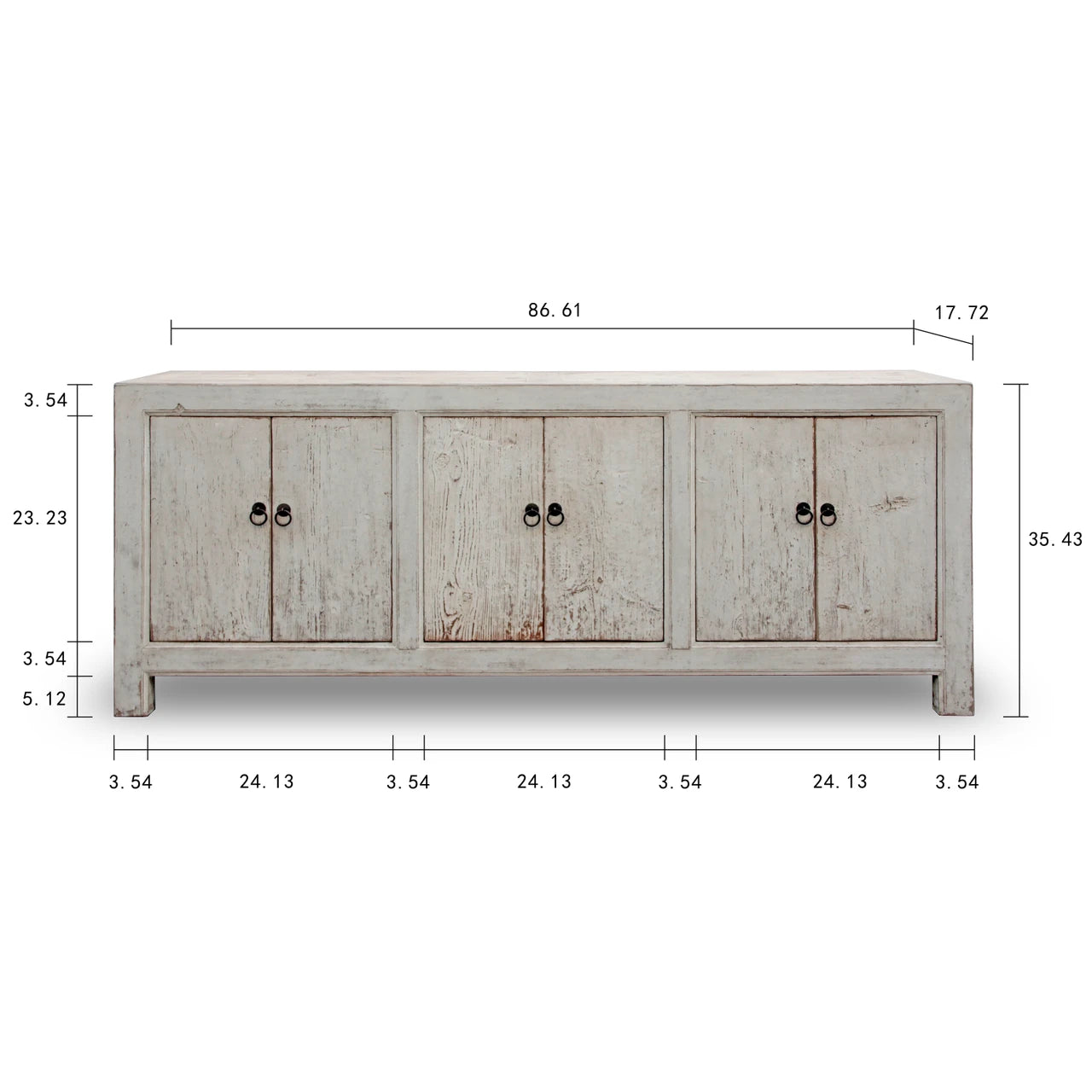 Amalfi Two-Tone Buffet With Six Doors | Antique Finish