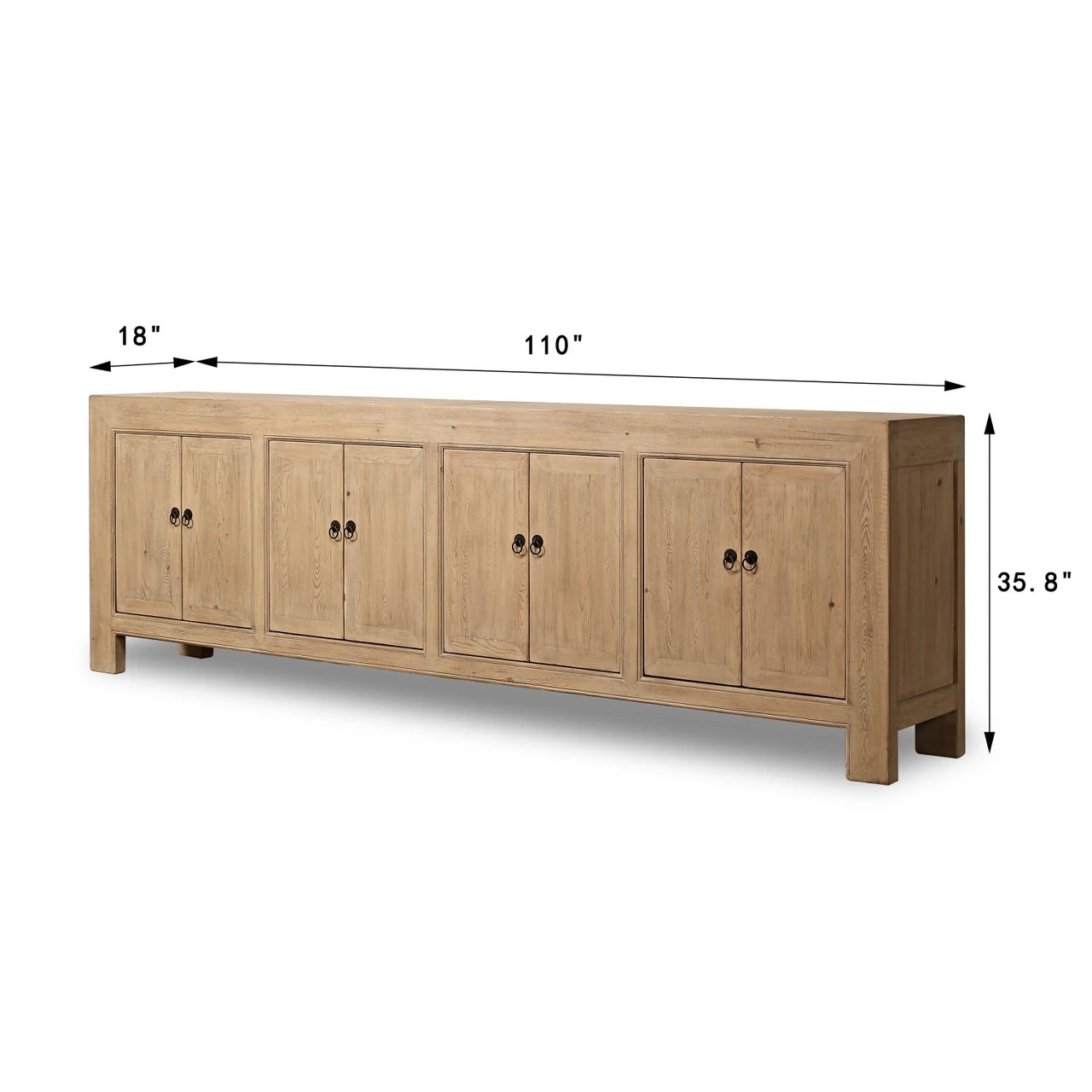 Six Door Sideboard | Weathered Natural Solid Pine