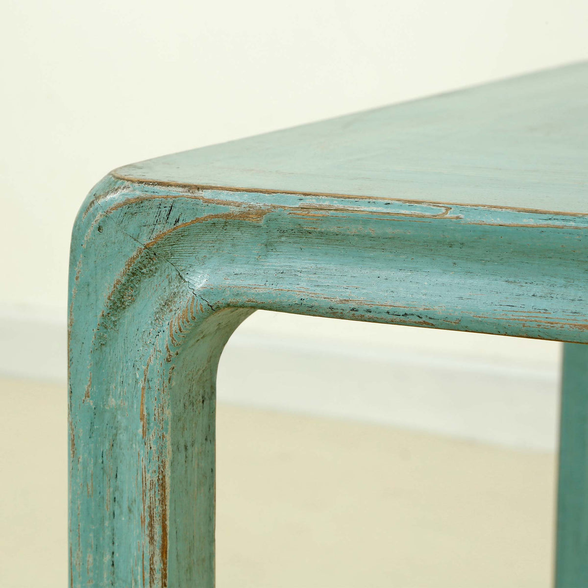 Peking Ming Square Side Table Weathered Turquoise