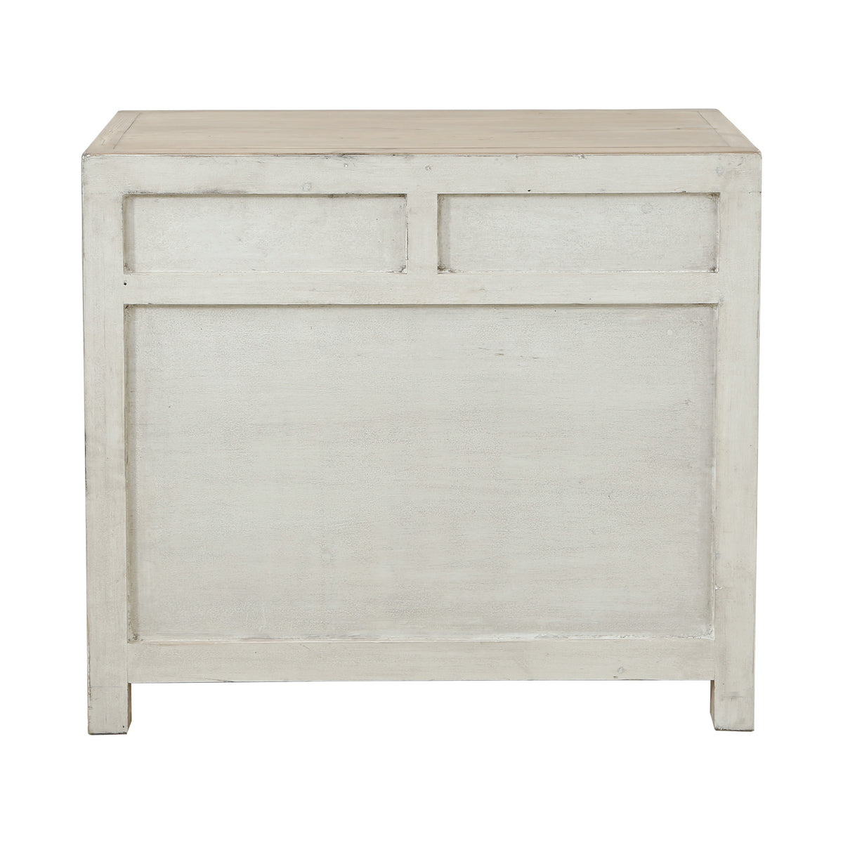 Amalfi Two Tones Cabinet with Two Drawers Distressed Off White