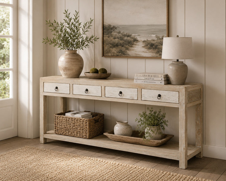 Amalfi Two Tones Sideboard With Four Drawers 75x18x35 image 3