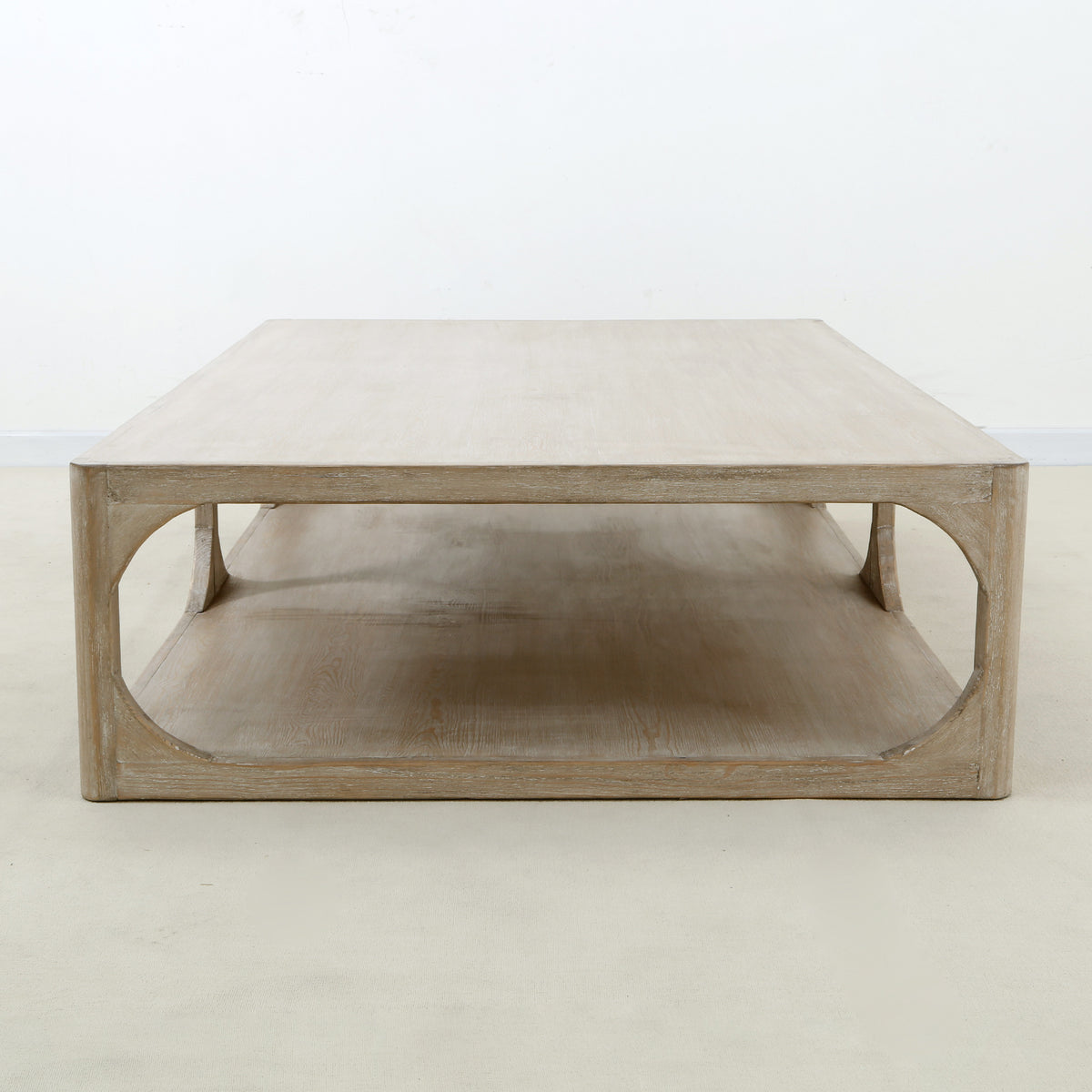 Ming Arch Coffee Table Weathered white wash 67x43