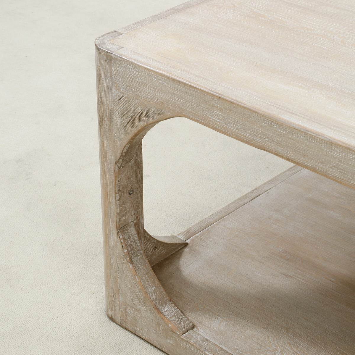 Ming Arch Coffee Table Weathered white wash 67x43