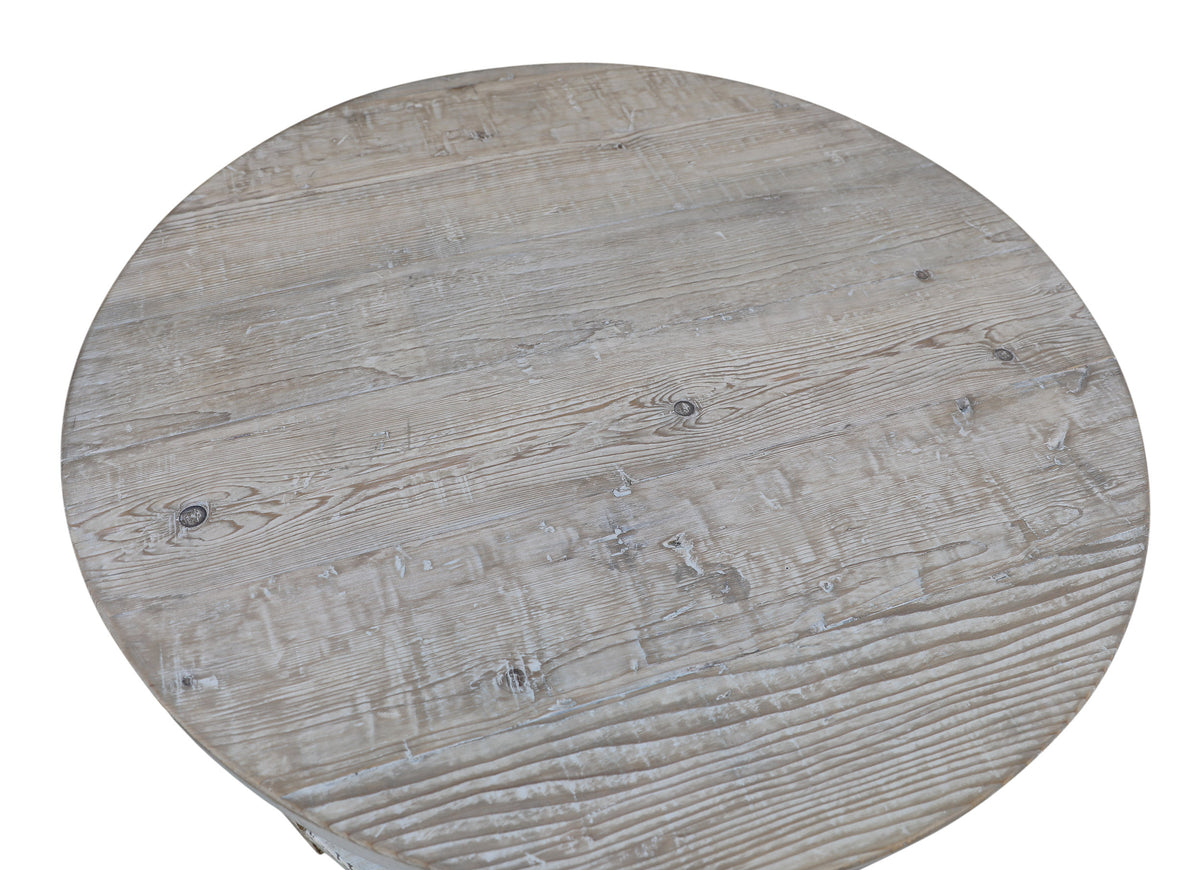 Amalfi Two Tones Round Coffee Table with Shelf Antique White