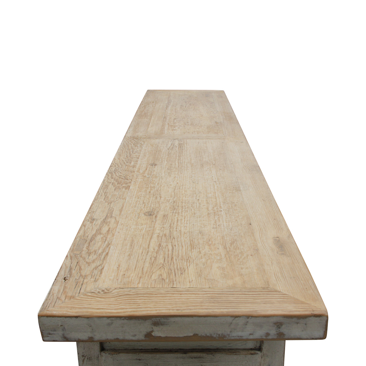 66" Long Amalfi Two Tones Console Table with 3 Drawers Distressed White